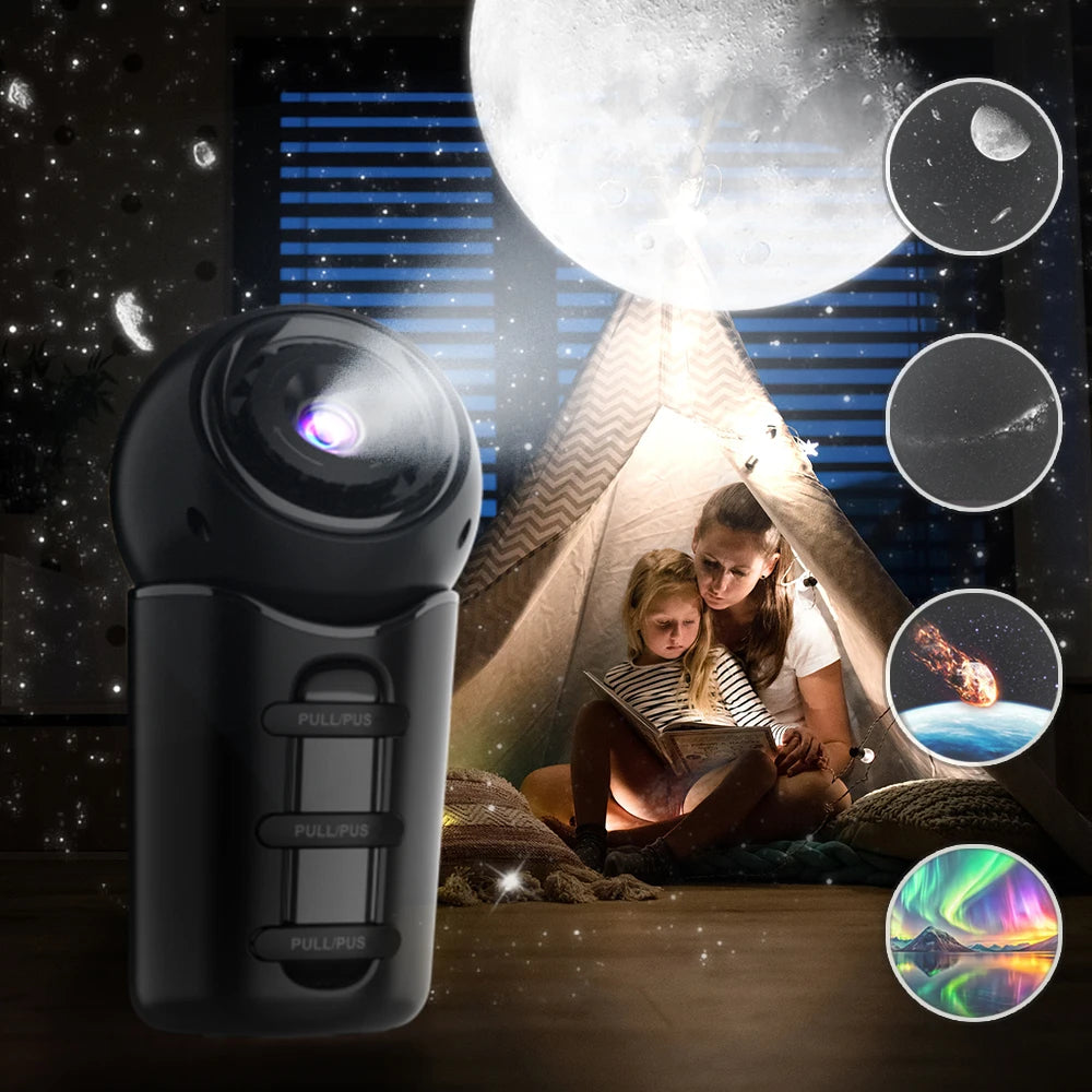 Projecteur Galaxie Portable Aurora 360° Rechargeable HD - Ambiance Étoilée pour Chambre et Voiture