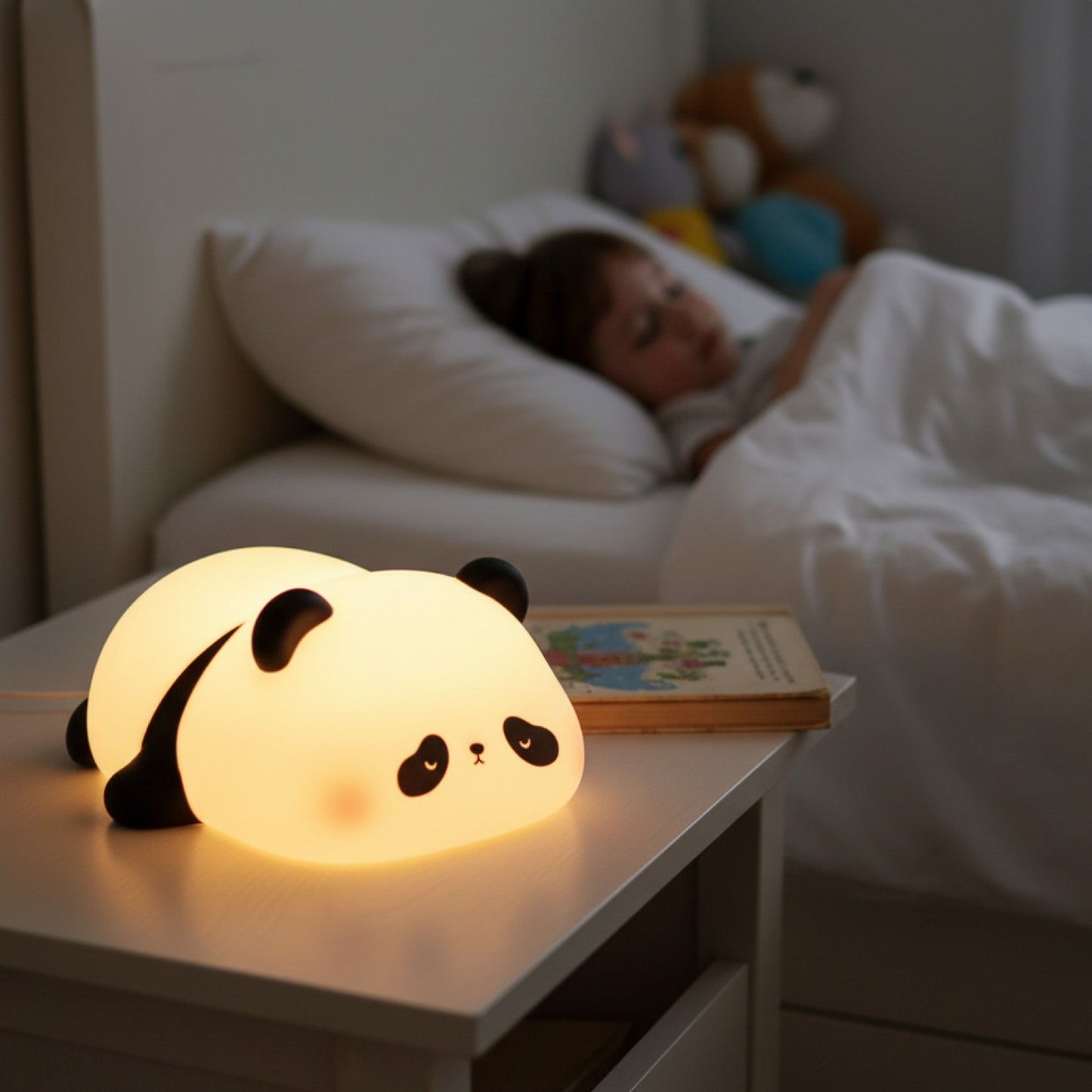 Lampe de nuit LED Silicone Panda, Lapin, Mouton - Rechargeable USB, Cadeau Enfant