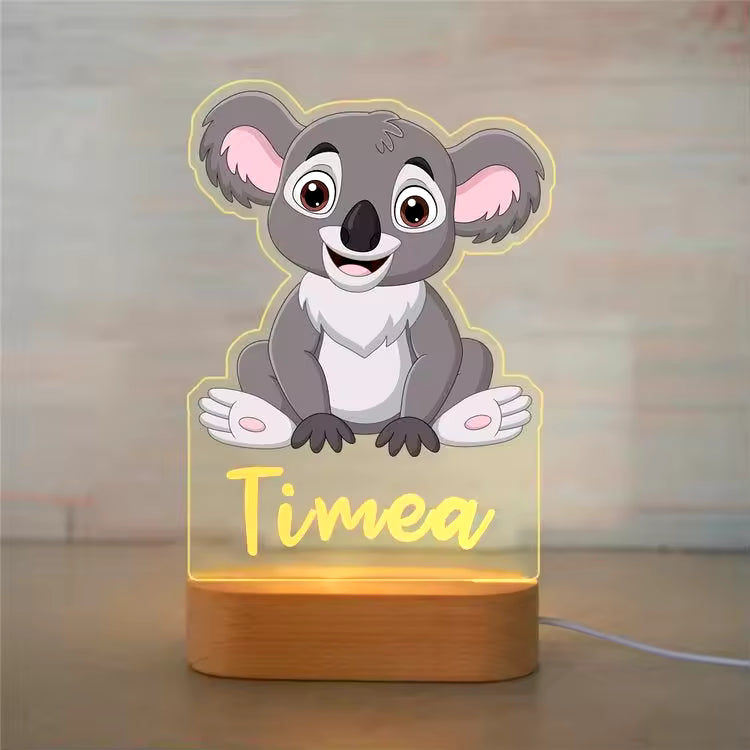 Veilleuse Koala Personnalisée avec Prénom – Lampe LED pour Bébé et Enfant