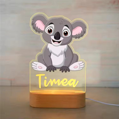 Veilleuse Koala Personnalisée avec Prénom – Lampe LED pour Bébé et Enfant