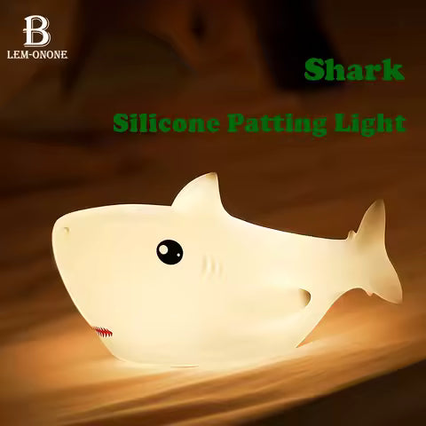 Veilleuse LED Requin Silicone USB - Lampe d'Ambiance Mignonne pour Chambre d'Enfant