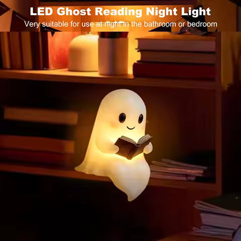 Veilleuse LED Fantôme Mignon - Lampe de Lecture Déco Halloween pour Chambre