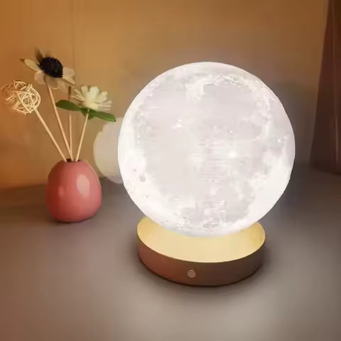 Lampe Lune LED 10cm - Veilleuse Étoilée pour Chambre d'Enfant, Cadeau d'Anniversaire Idéal