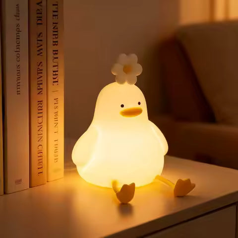 Lampe de nuit LED Canard Mignon en Silicone - Rechargeable USB, Tactile - Déco Chambre Enfant & Cadeau Anniversaire