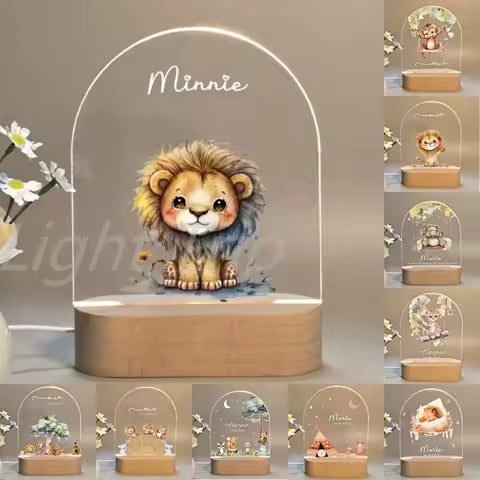 Veilleuse 3D Animale Personnalisée pour Enfant - Cadeau Unique Chambre Bébé