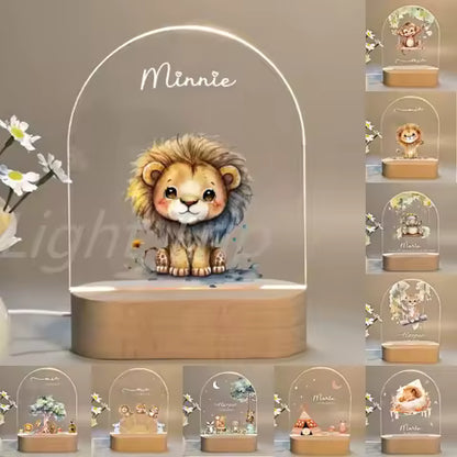 Veilleuse 3D Animale Personnalisée pour Enfant - Cadeau Unique Chambre Bébé