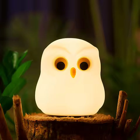 Veilleuse Hibou Mignon en Silicone Rechargeable - Lampe d'Ambiance RGB pour Chambre d'Enfant