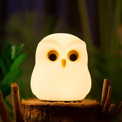 Veilleuse Hibou Mignon en Silicone Rechargeable - Lampe d'Ambiance RGB pour Chambre d'Enfant