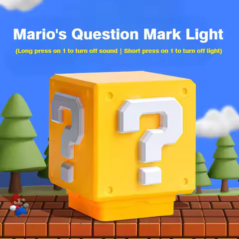 Lampe de Nuit LED Super Mario - Question Mark & Musique - Recharge USB