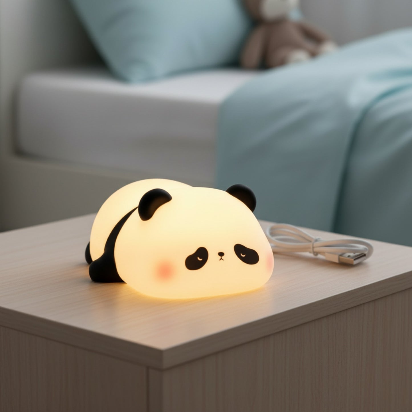 Lampe de nuit LED Silicone Panda, Lapin, Mouton - Rechargeable USB, Cadeau Enfant