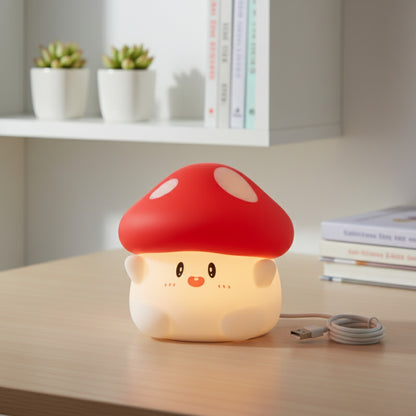 Veilleuse Champignon LED Rechargeable USB - Lampe de Table pour Chambre Bébé, Enfant, Cadeau Anniversaire