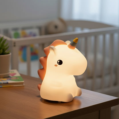 Veilleuse LED Licorne Mignonne en Silicone - Lampe de Nuit Tactile USB Rechargeable pour Chambre d'Enfant