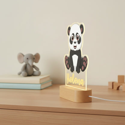 Veilleuse Panda Personnalisée avec Prénom – Lampe LED pour Chambre d'Enfant
