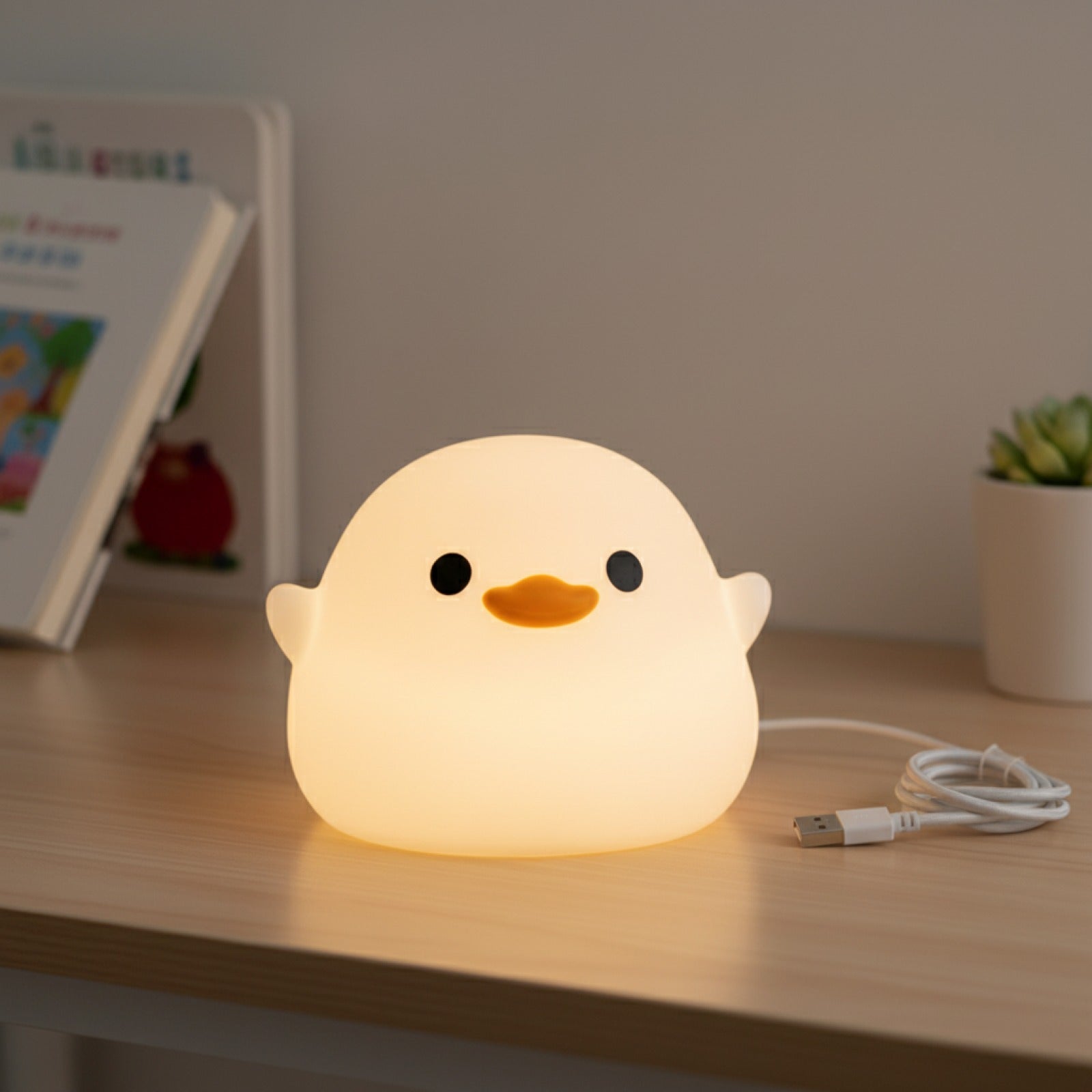 Lampe de Nuit LED Canard Mignon Rechargeable USB - Idéale pour Enfants