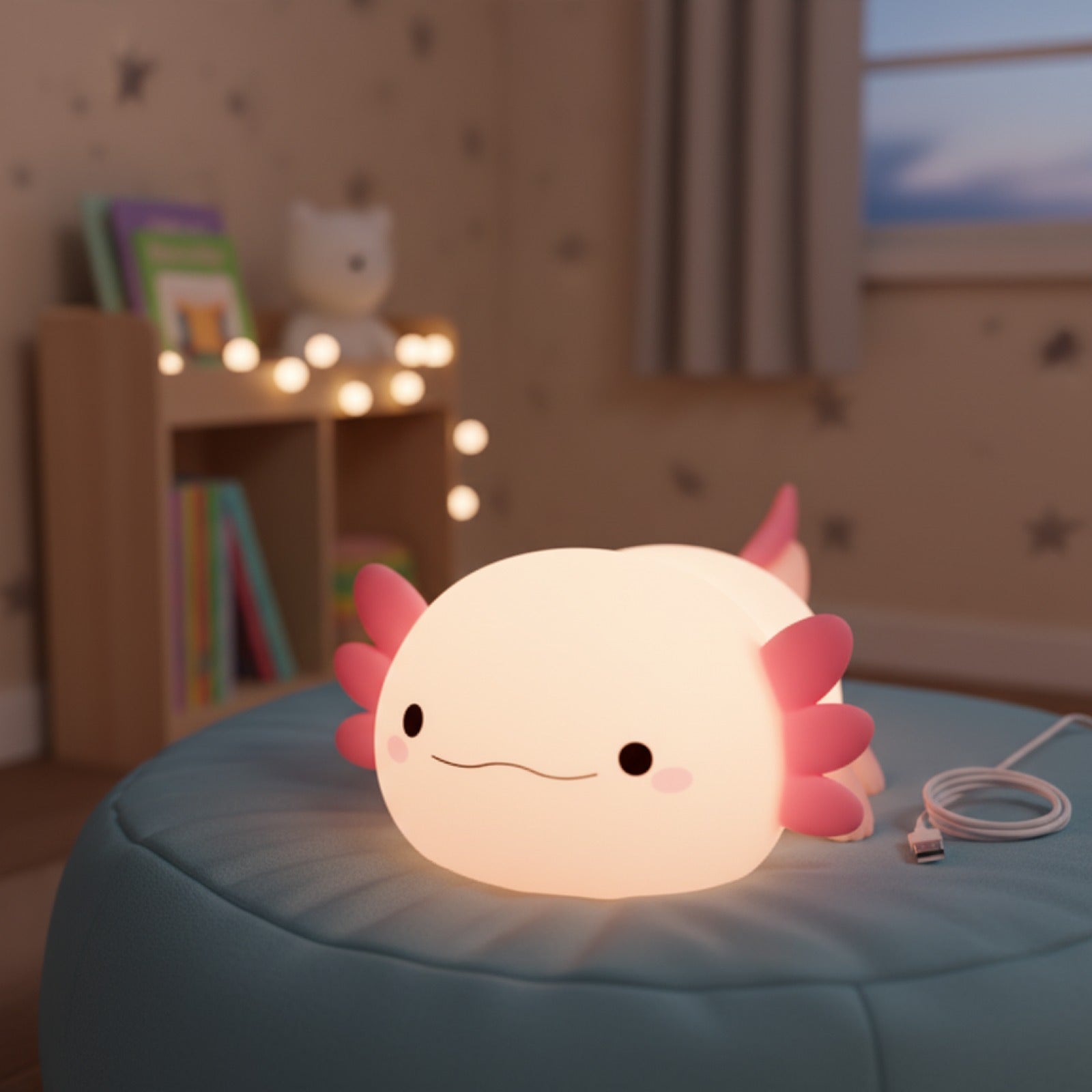 Veilleuse Axolotl Silicone USB Rechargeable - Lampe Tactile Bébé & Enfant