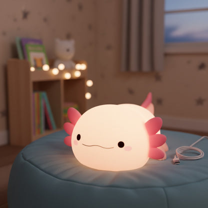 Veilleuse Axolotl Silicone USB Rechargeable - Lampe Tactile Bébé & Enfant