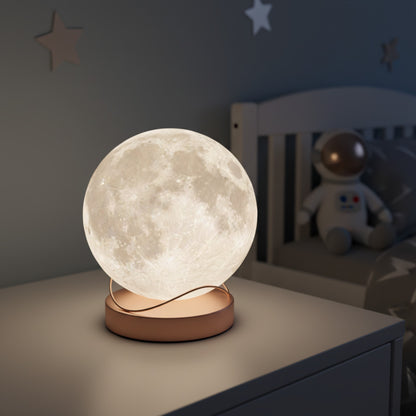 Lampe Lune LED 10cm - Veilleuse Étoilée pour Chambre d'Enfant, Cadeau d'Anniversaire Idéal
