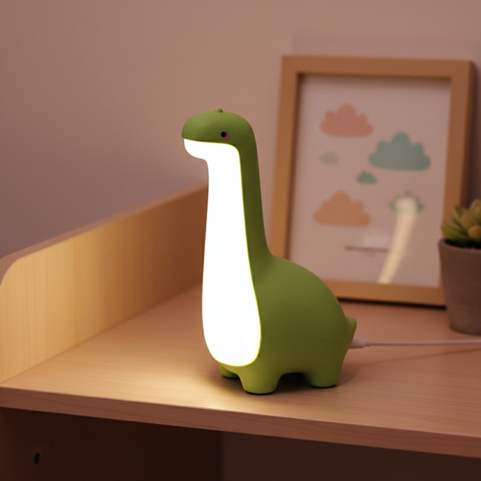 Veilleuse Dinosaure Mignonne pour Enfant - Lampe de Chevet USB Rechargeable