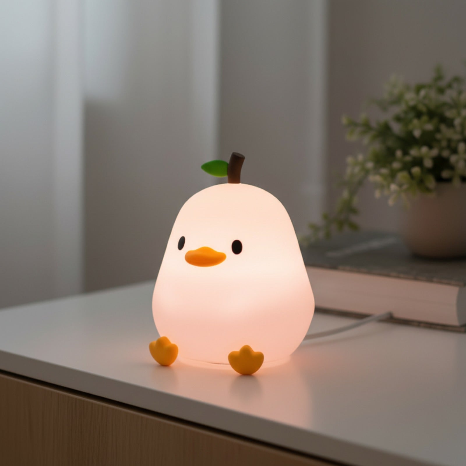 Lampe de Nuit Canard Mignon Rechargeable - 7 Couleurs, Éclairage Tactile Portable