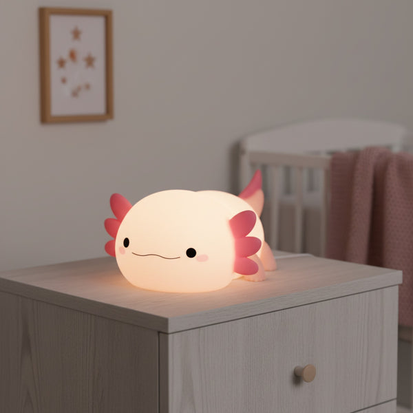Veilleuse Axolotl Silicone USB Rechargeable - Lampe Tactile Bébé & Enfant