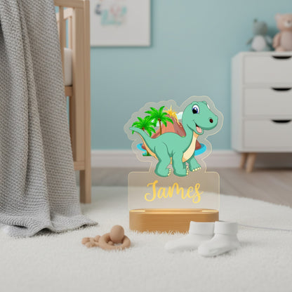 Veilleuse Dinosaure Personnalisée avec Prénom – Lampe LED pour Enfant
