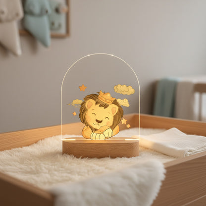Veilleuse Bébé Personnalisée en Bois - Cadeau Naissance & Déco Chambre