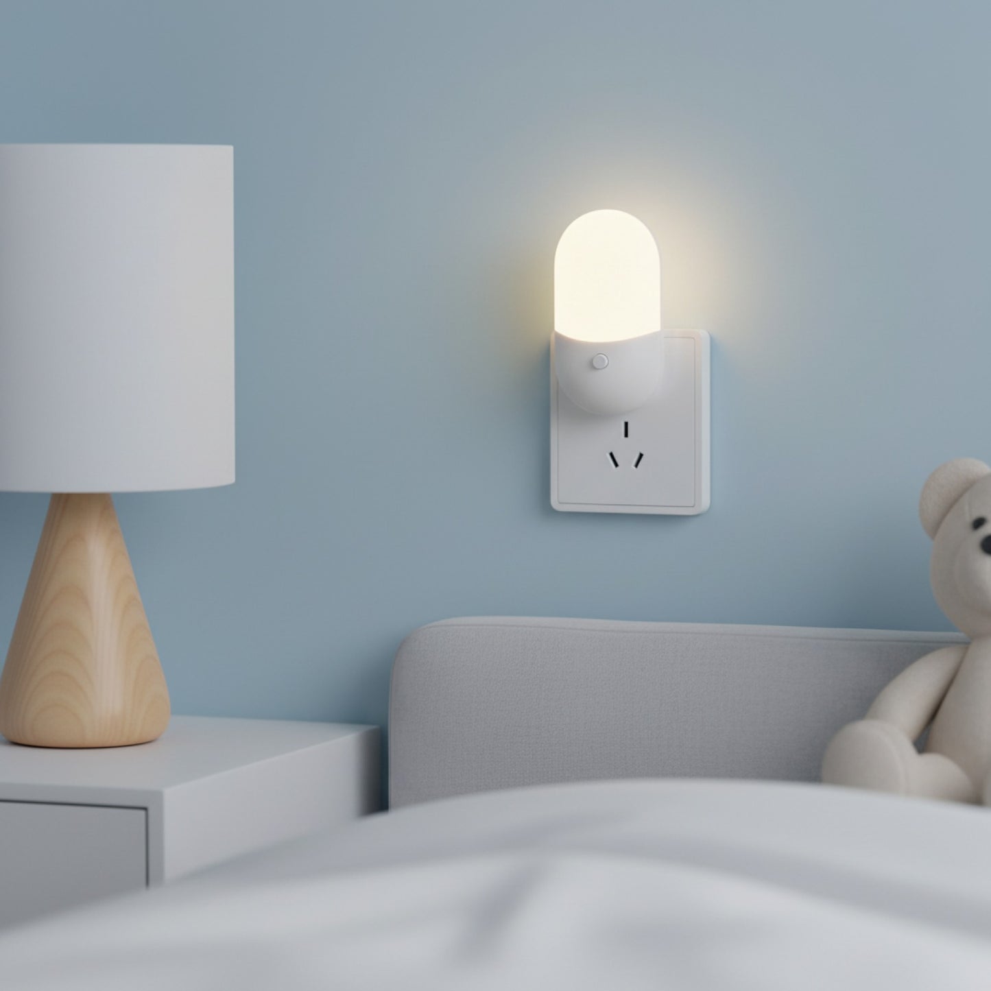 Veilleuse LED Bicolore à Brancher - Lampe de Chevet Économe en Énergie pour Chambre