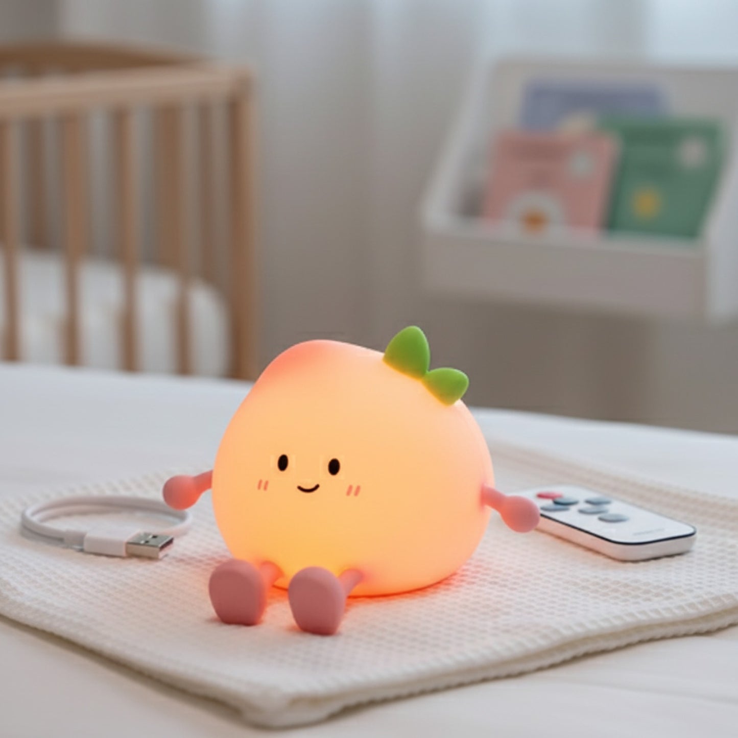 Veilleuse Silicone Chat Rechargeable USB avec Télécommande - Lampe de Chevet Tactile pour Enfants et Bébés
