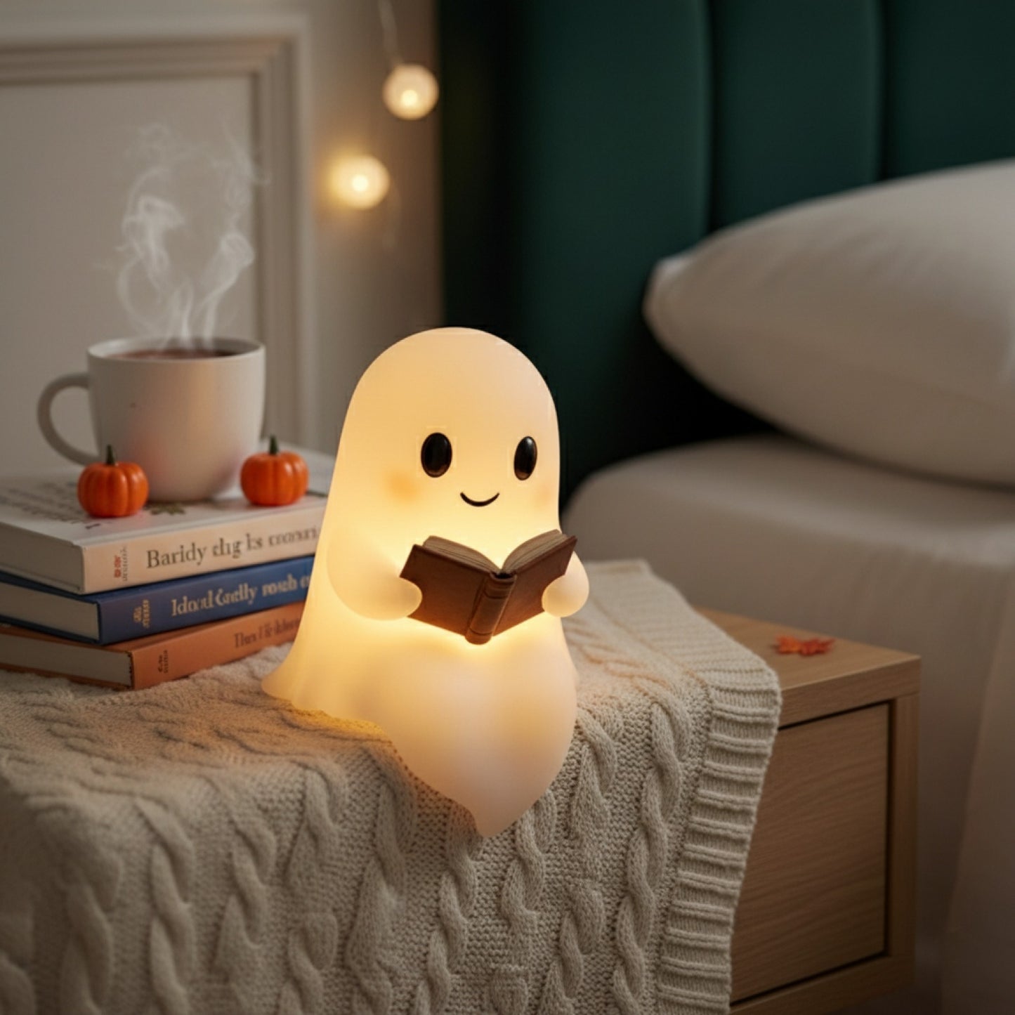 Veilleuse LED Fantôme Mignon - Lampe de Lecture Déco Halloween pour Chambre