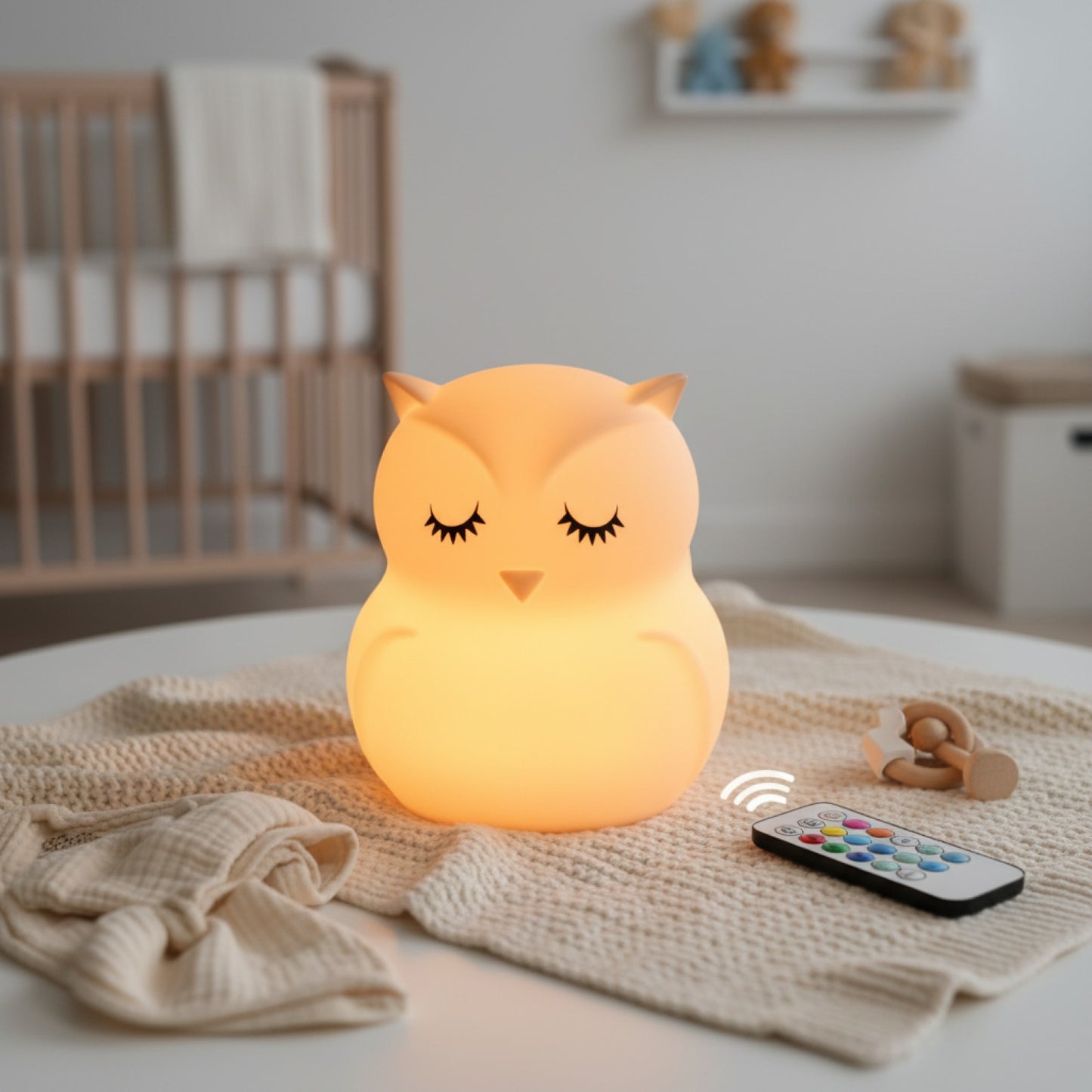 Veilleuse Hibou LED Tactile Rechargeable - 9 Couleurs & Minuterie - Lampe de Nuit Enfant Cadeau