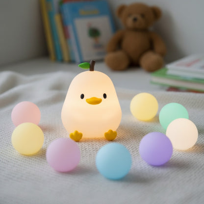 Lampe de Nuit Canard Mignon Rechargeable - 7 Couleurs, Éclairage Tactile Portable