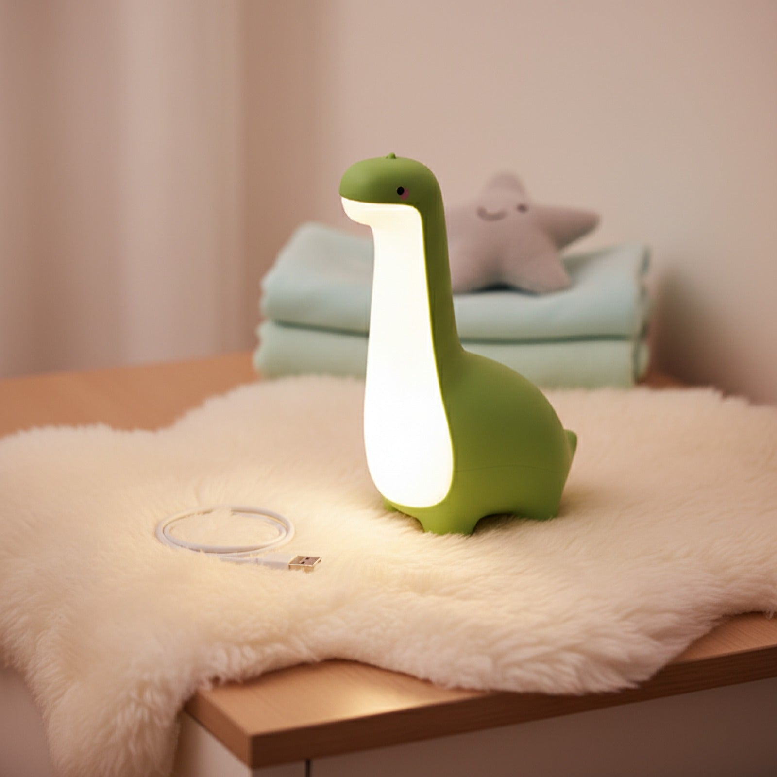Veilleuse Dinosaure Mignonne pour Enfant - Lampe de Chevet USB Rechargeable