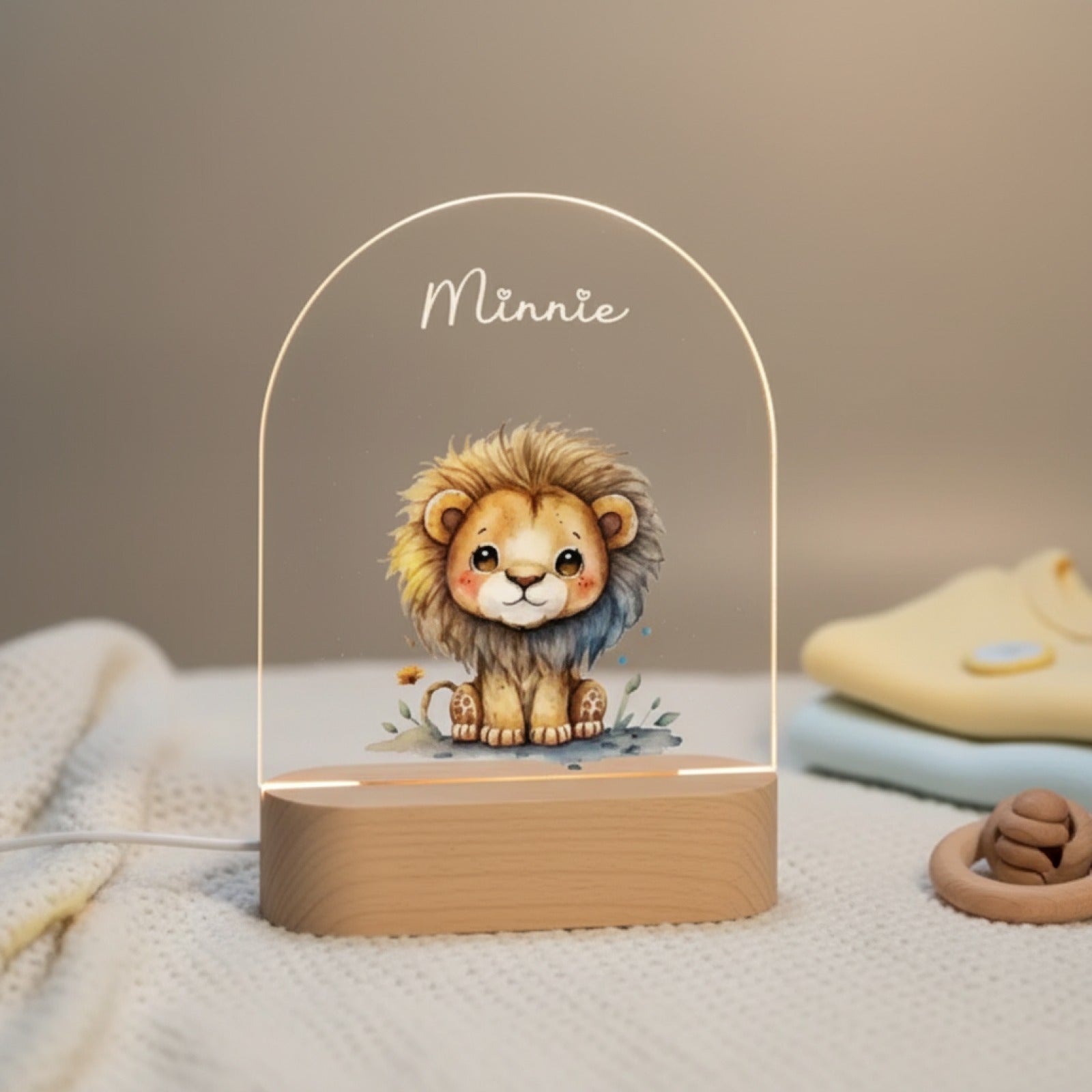 Veilleuse 3D Animale Personnalisée pour Enfant - Cadeau Unique Chambre Bébé