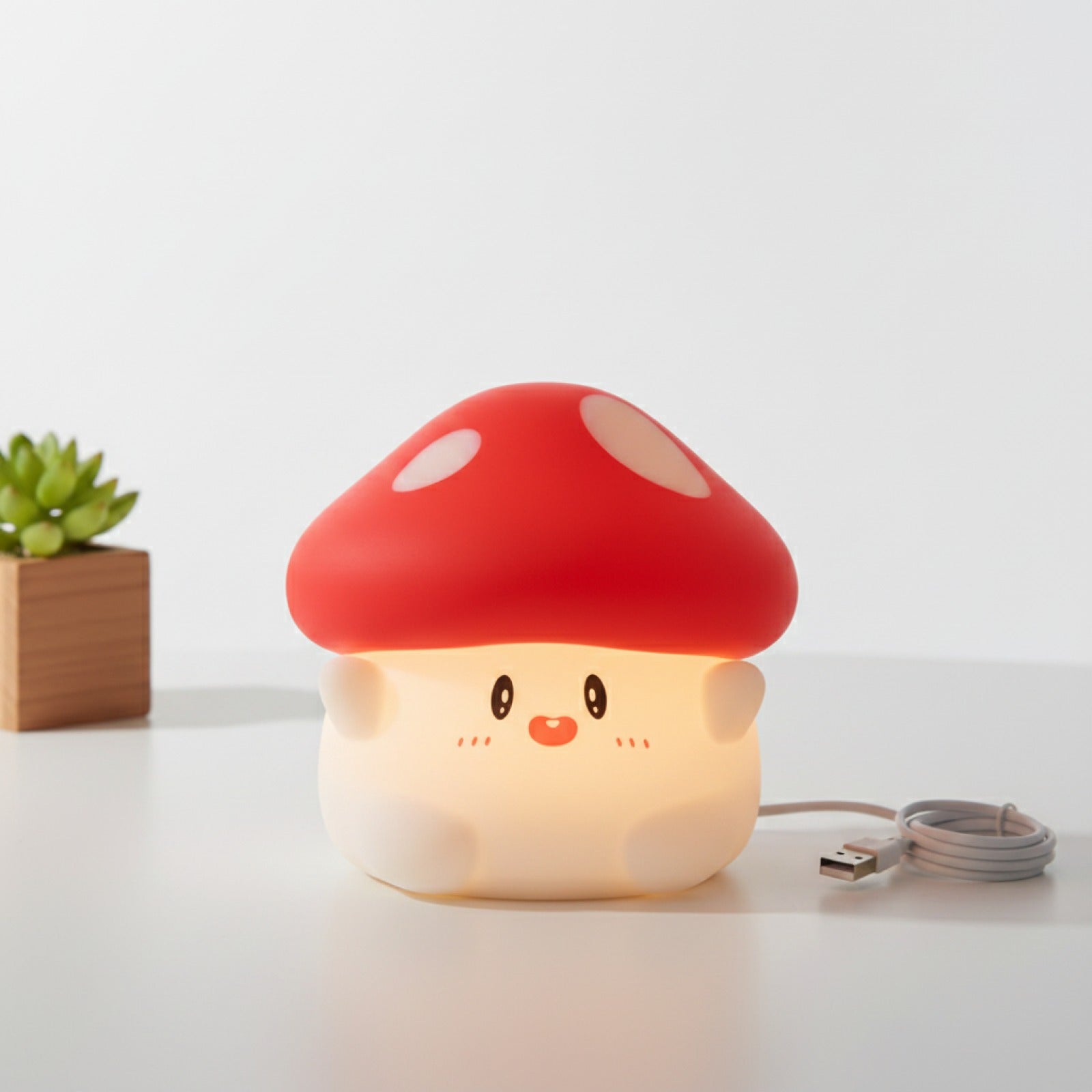 Veilleuse Champignon LED Rechargeable USB - Lampe de Table pour Chambre Bébé, Enfant, Cadeau Anniversaire
