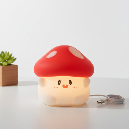 Veilleuse Champignon LED Rechargeable USB - Lampe de Table pour Chambre Bébé, Enfant, Cadeau Anniversaire