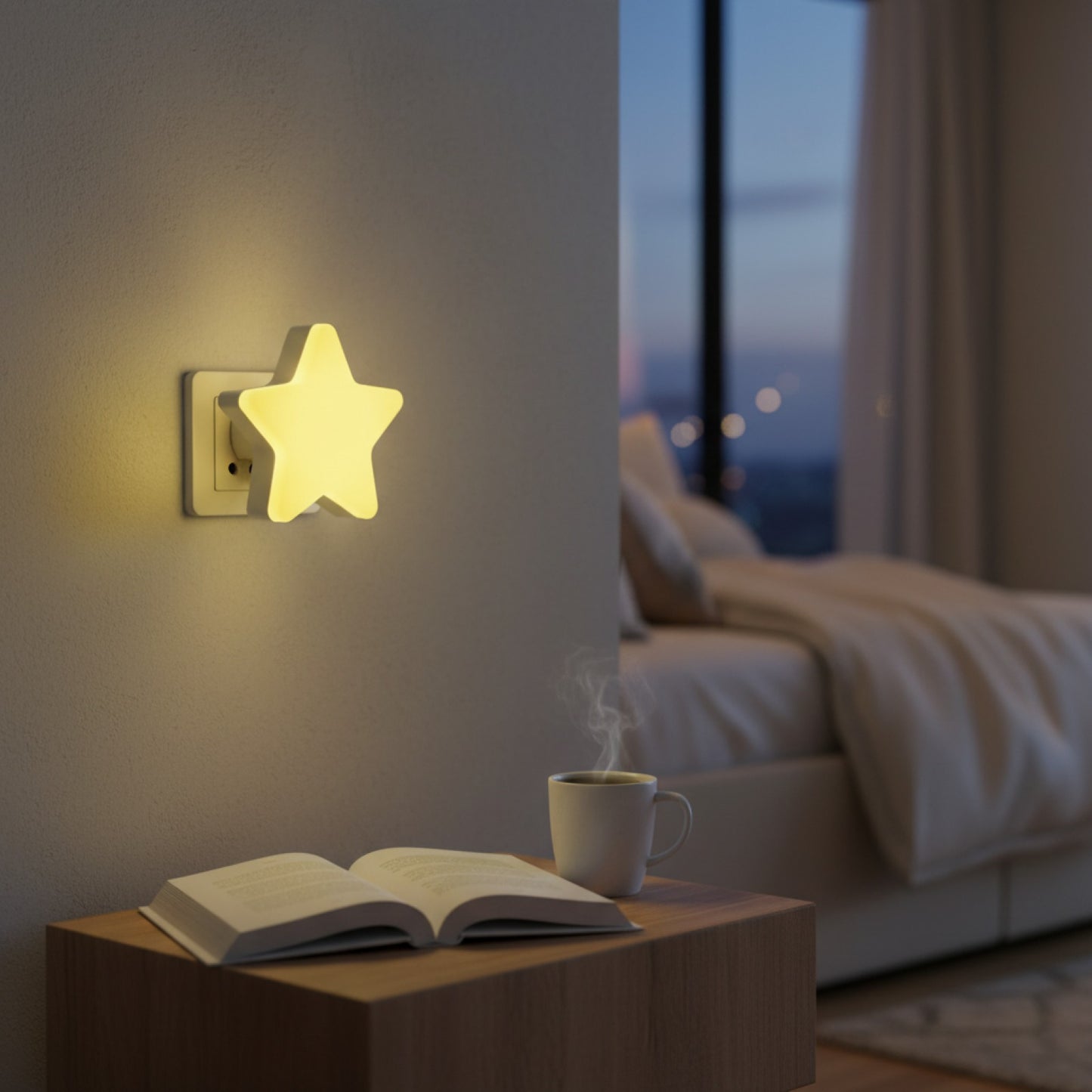 Veilleuse LED Étoiles - Lampe de Nuit pour Chambre, Bébé & Salon (Prise UE/US)