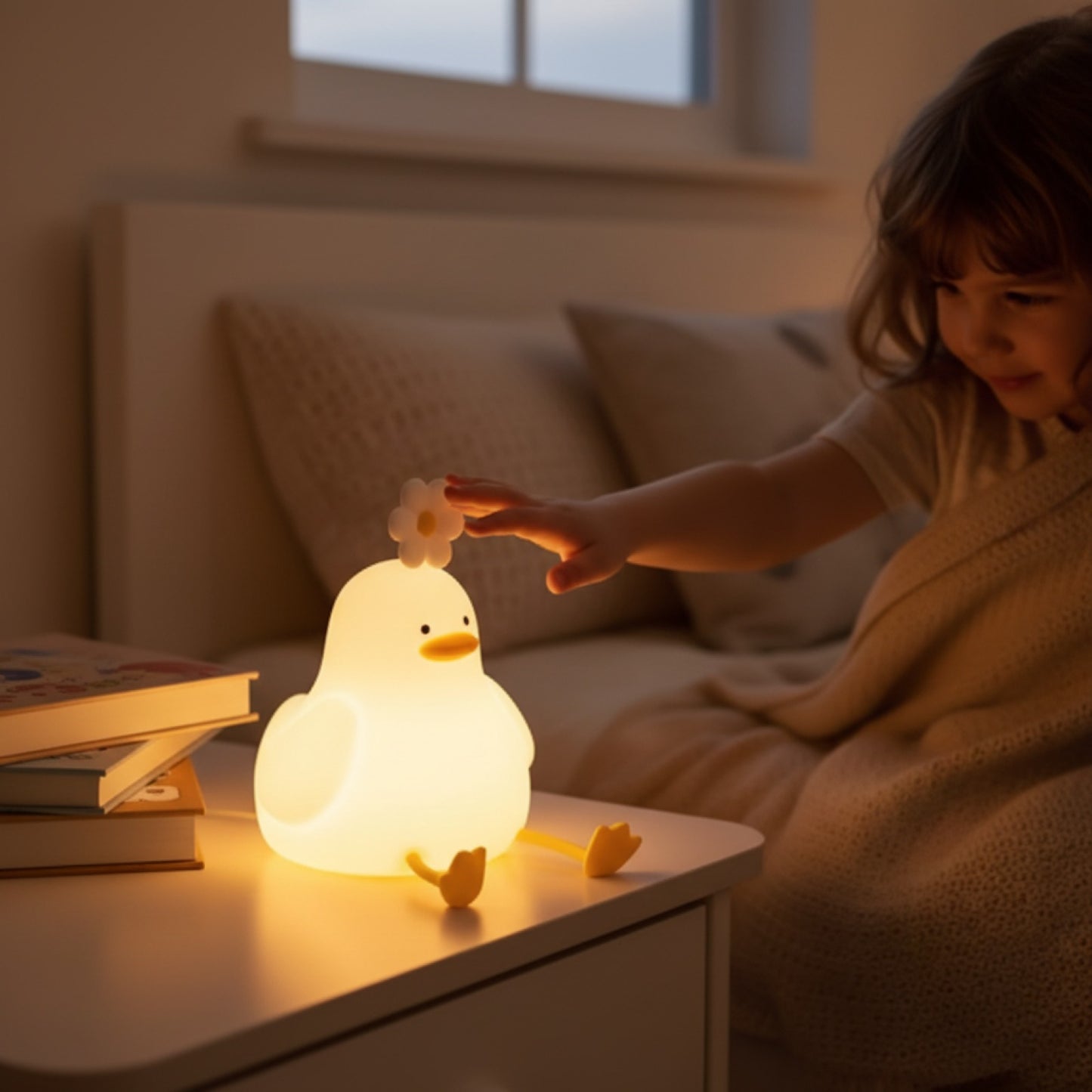 Lampe de nuit LED Canard Mignon en Silicone - Rechargeable USB, Tactile - Déco Chambre Enfant & Cadeau Anniversaire