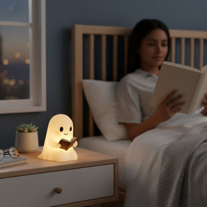 Veilleuse LED Fantôme Mignon - Lampe de Lecture Déco Halloween pour Chambre