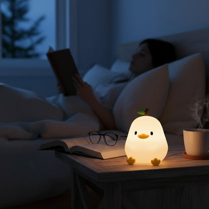 Lampe de Nuit Canard Mignon Rechargeable - 7 Couleurs, Éclairage Tactile Portable