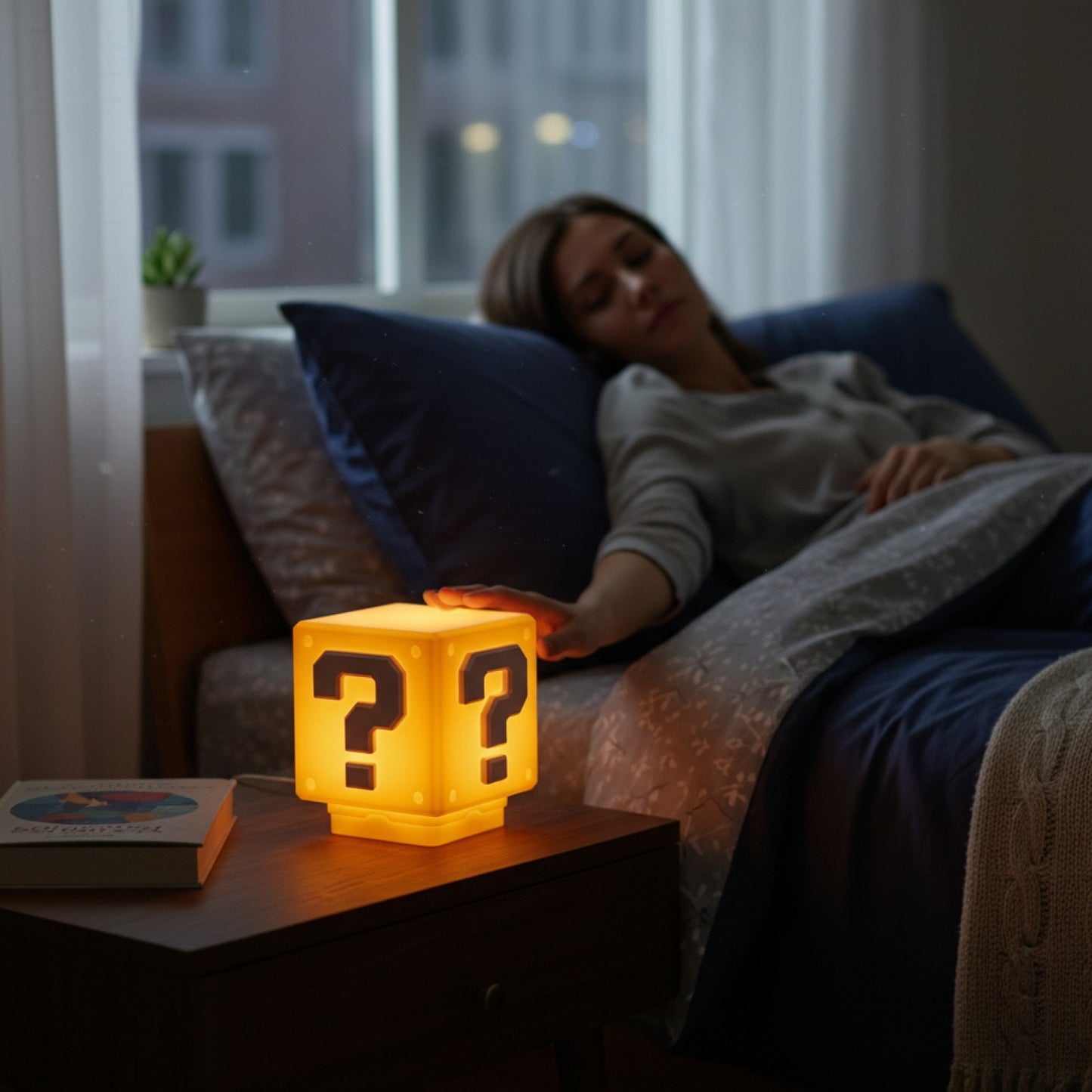 Lampe de Nuit LED Super Mario - Question Mark & Musique - Recharge USB