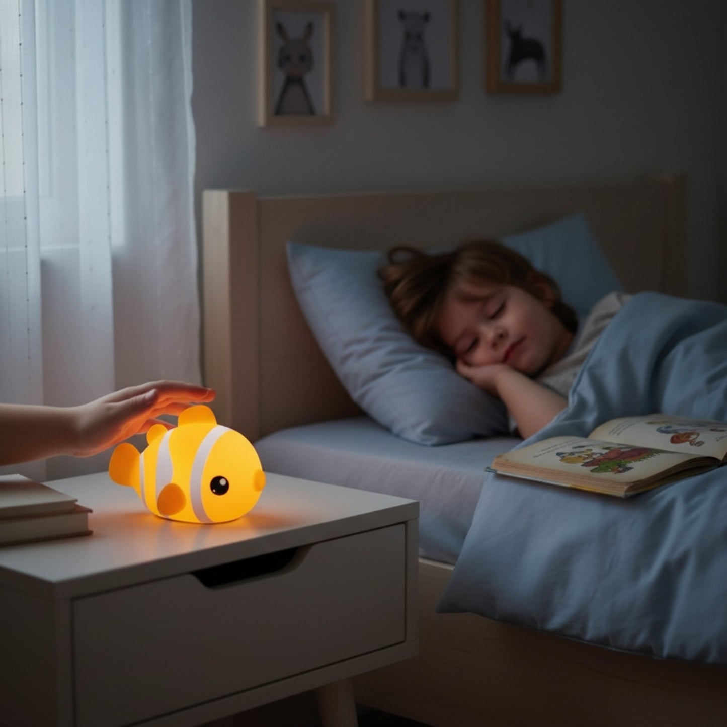 Lampe de Chevet LED Silicone Animale Mignon - Portable & Rechargeable pour Chambre Enfant