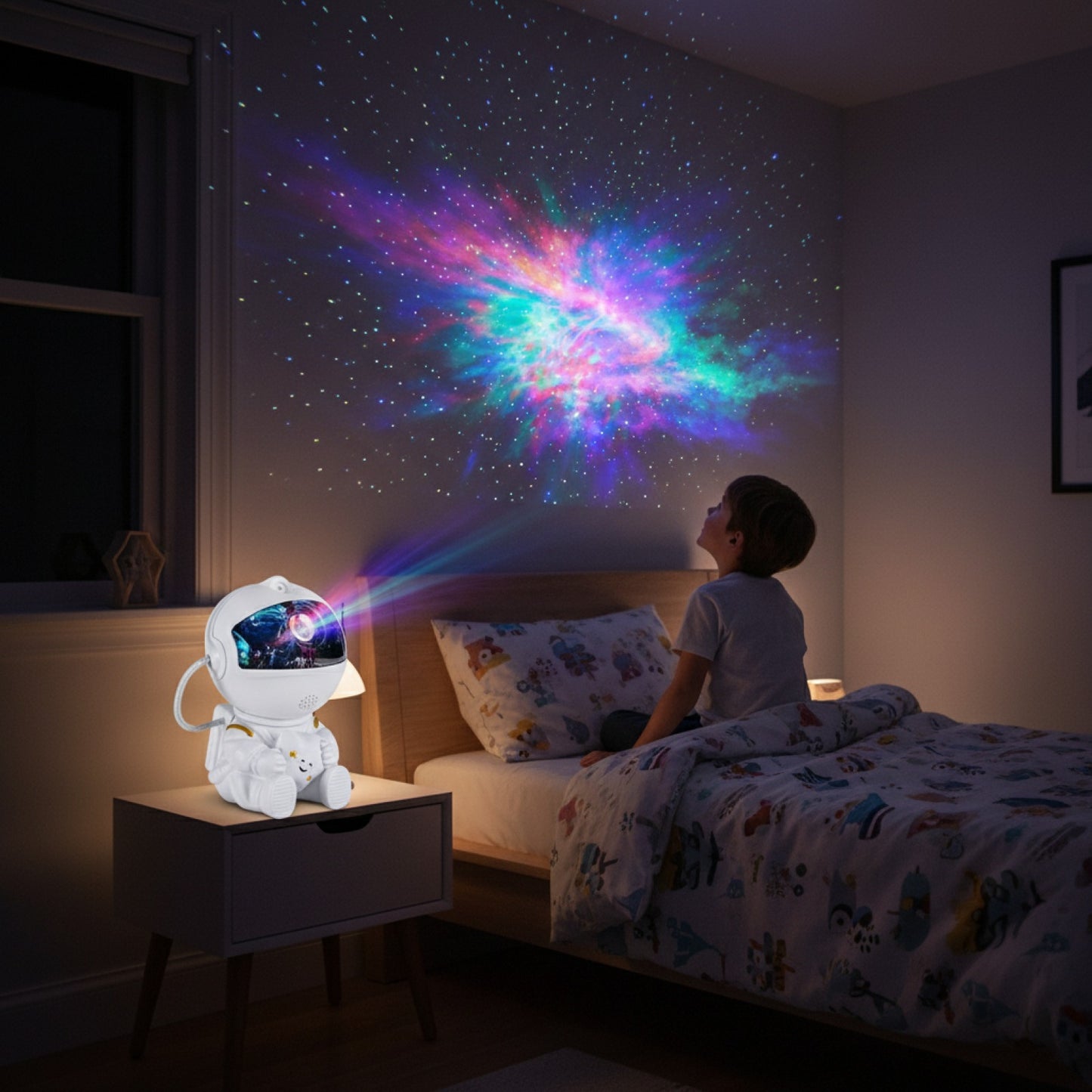 Projecteur Astronaute Galaxie : Veilleuse Étoilée pour Chambre d'Enfant, Déco Espace & Cadeau Original