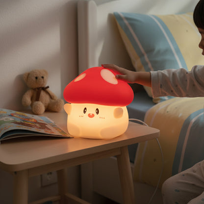 Veilleuse Champignon LED Rechargeable USB - Lampe de Table pour Chambre Bébé, Enfant, Cadeau Anniversaire