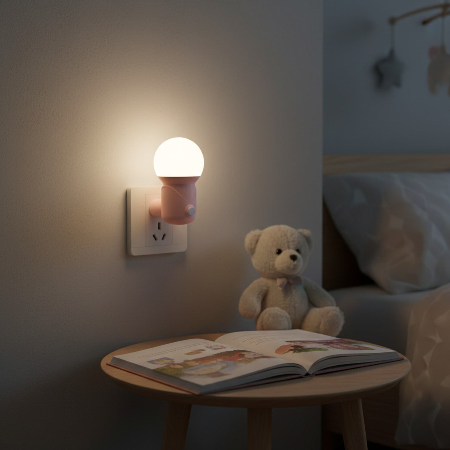 Lampe de Chevet LED Enfant Moderne - Prise Murale EU, Veilleuse Romantique