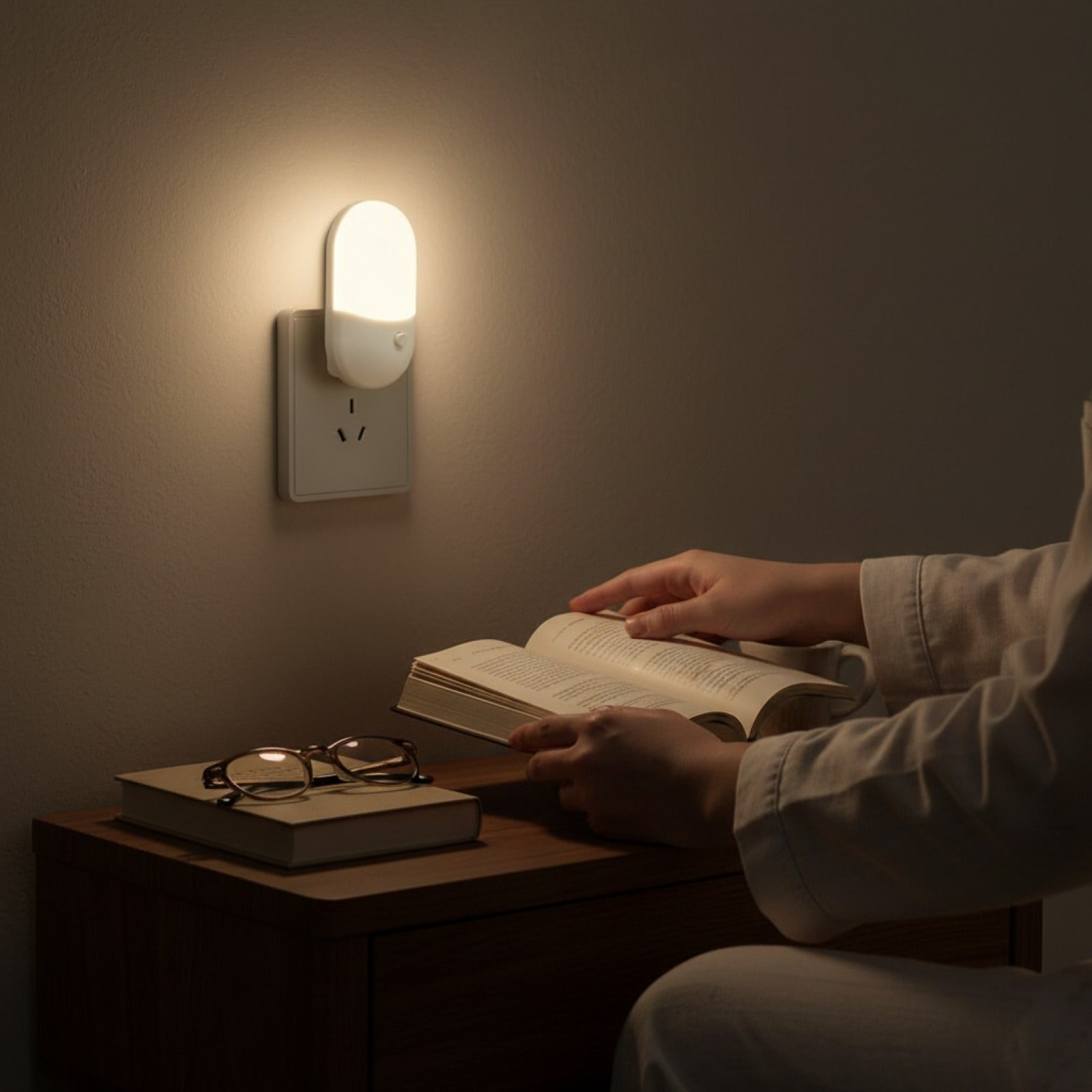 Veilleuse LED Bicolore à Brancher - Lampe de Chevet Économe en Énergie pour Chambre