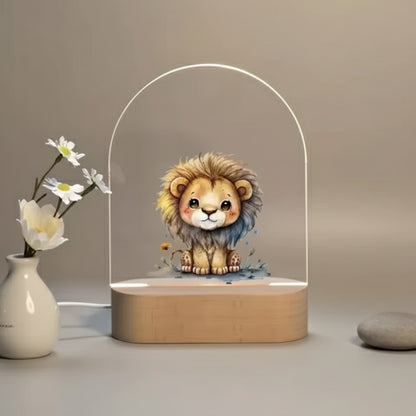 Veilleuse 3D Animale Personnalisée pour Enfant - Cadeau Unique Chambre Bébé