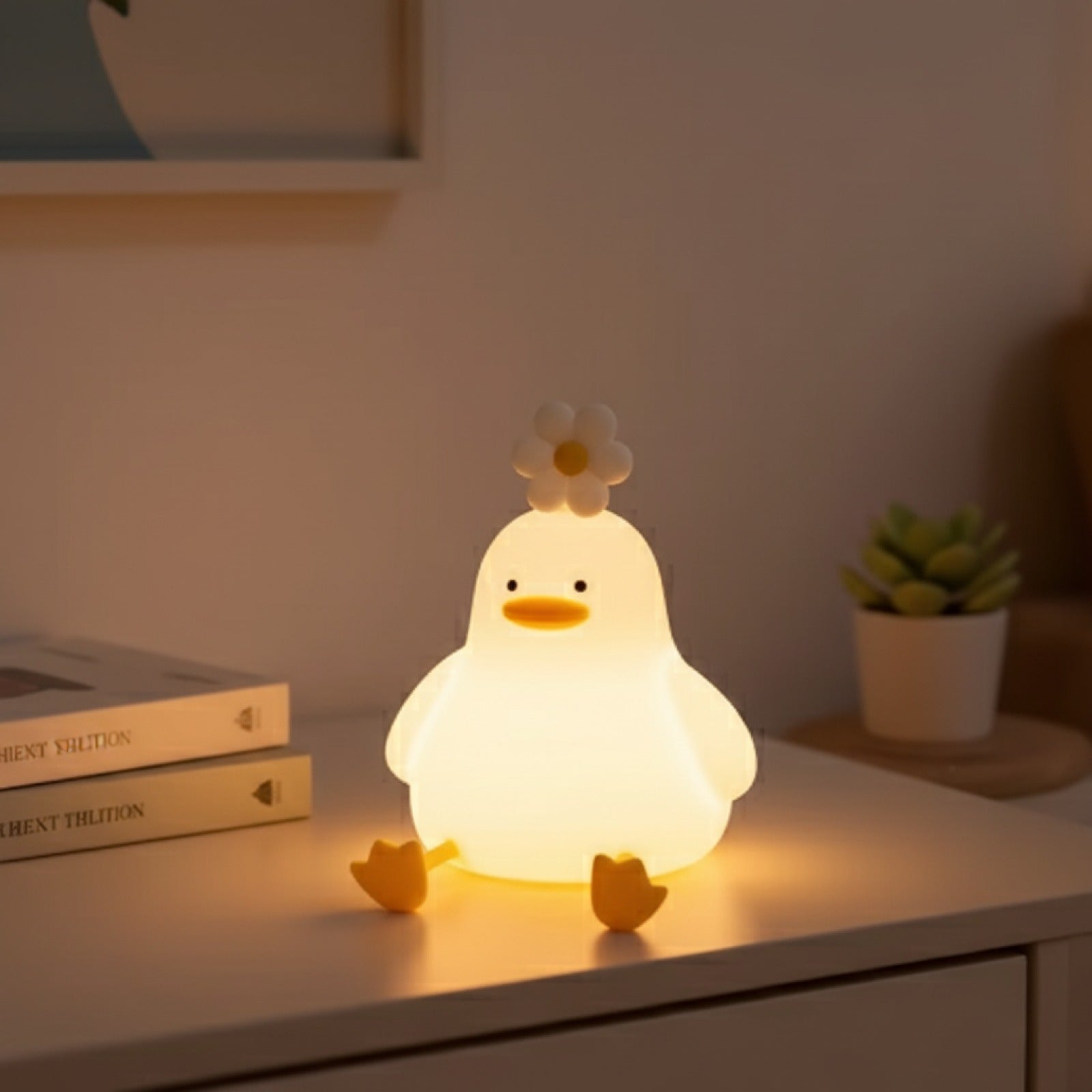 Lampe de nuit LED Canard Mignon en Silicone - Rechargeable USB, Tactile - Déco Chambre Enfant & Cadeau Anniversaire