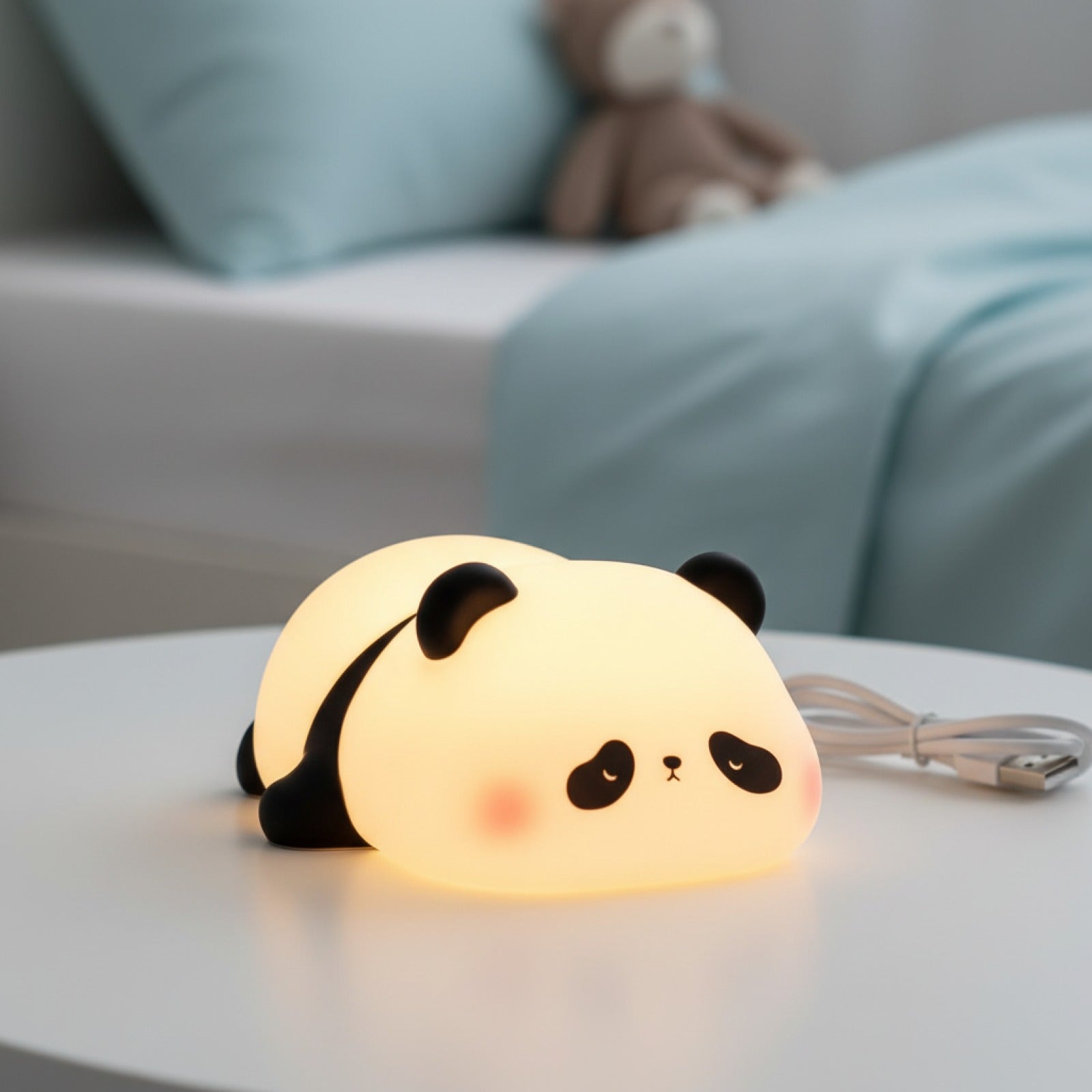 Lampe de nuit LED Silicone Panda, Lapin, Mouton - Rechargeable USB, Cadeau Enfant