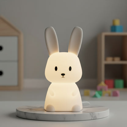 Veilleuse Lapin LED Silicone Animé USB Rechargeable - Lampe de Chevet Enfant