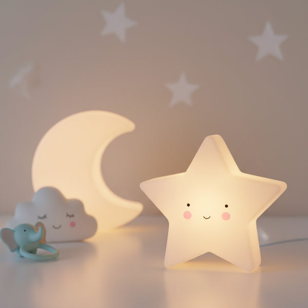 Veilleuse LED Fantaisie Étoile & Lune - Lampe de Chevet Bébé & Enfant